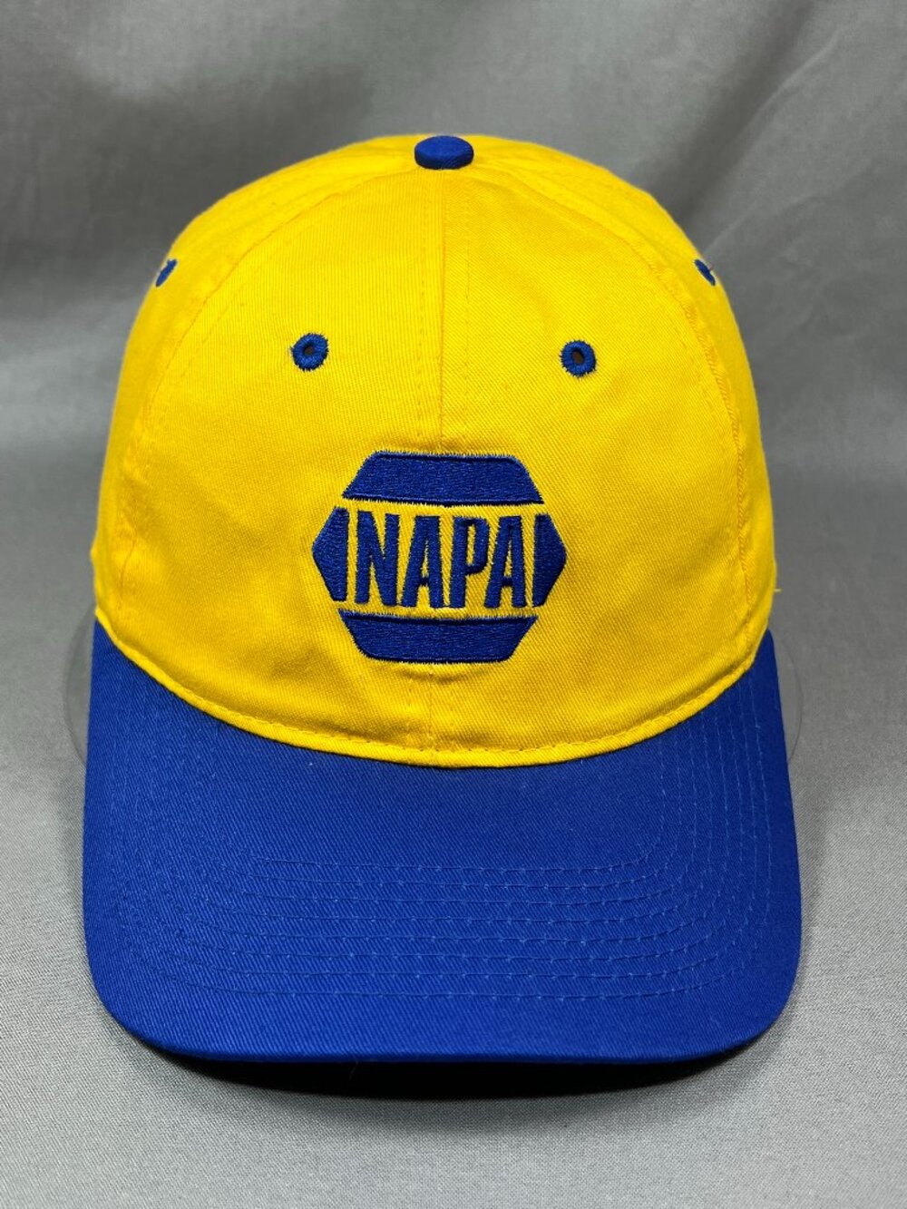 Vtg Napa Parts 75th Anniversary Strapback Hat Yellow Gold Adjustable Mens Cap